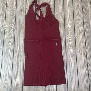 Free People FP Movement Free Style Shortsie XS/S Jasper Burgundy Ribbed